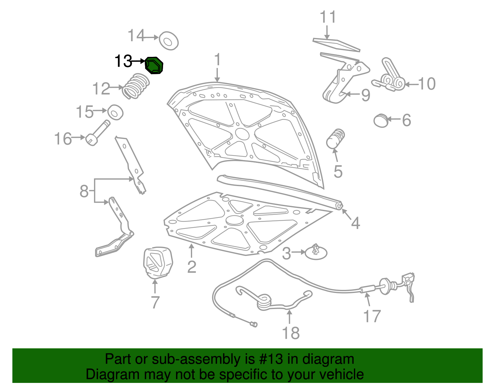 Nut, Hood Prim Lat Stkr - GM (9287055)
