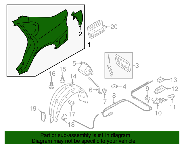 20052009 Subaru Legacy Quarter Panel 51490AG08A9P Subaru Parts Store