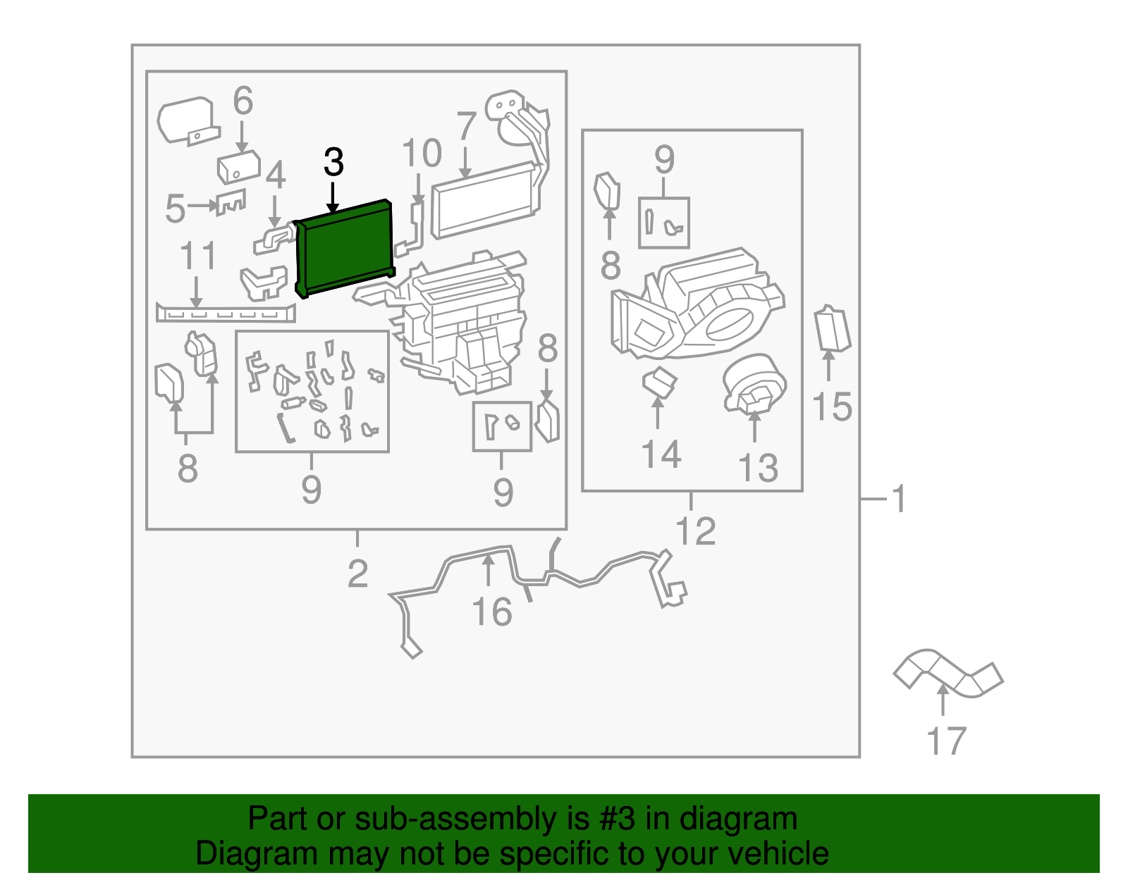 Evaporator, A/C - GM (92265275)