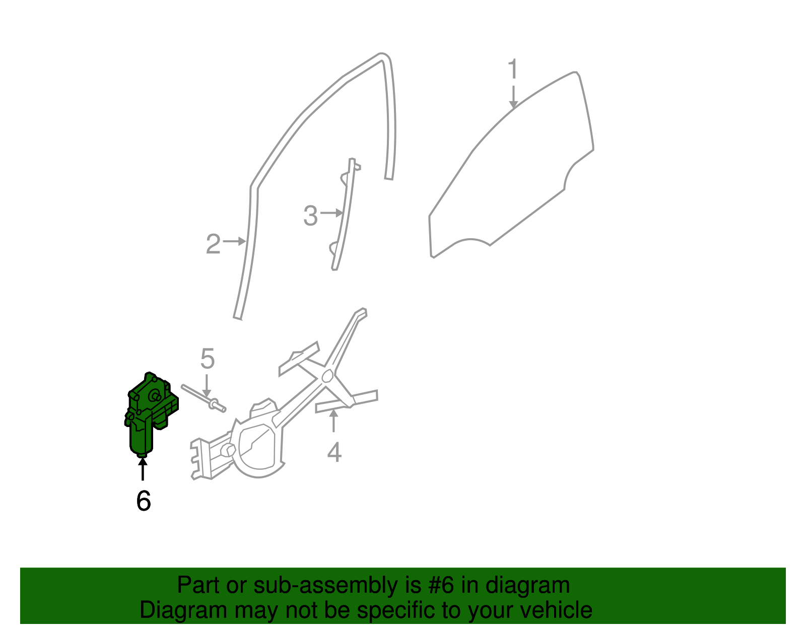 Motor, Front S/D Wdo Reg - GM (94712391)