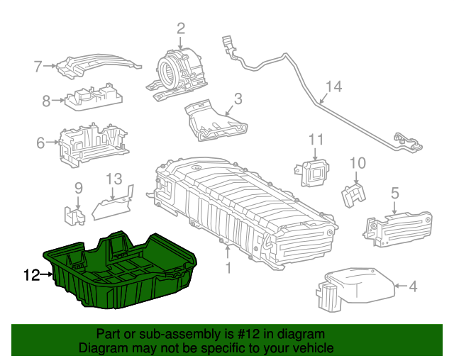 7440447030 Drive Motor Battery Pack Tray 20162022 Toyota