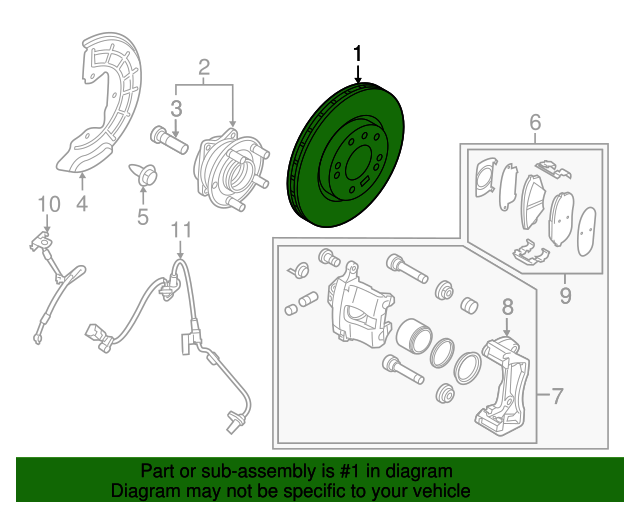 517124C000 Rotor 20152019 Hyundai Sonata Hyundai OEM Part