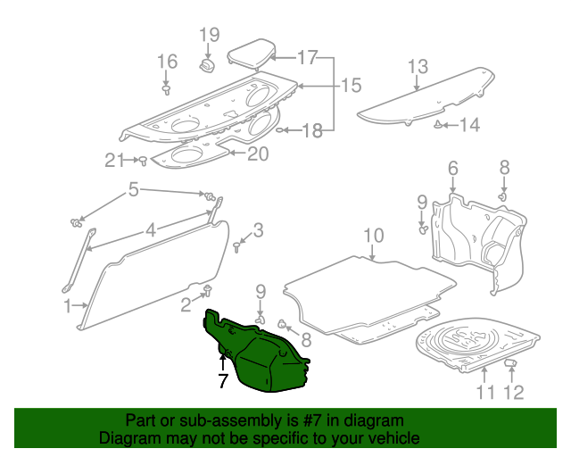20002005 Toyota Echo Trunk Side Trim 6472252011C0 OEM Parts Online