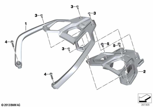 46548530816 - Luggage Rack, Lower Section 2012-2023 BMW-Motorrad  