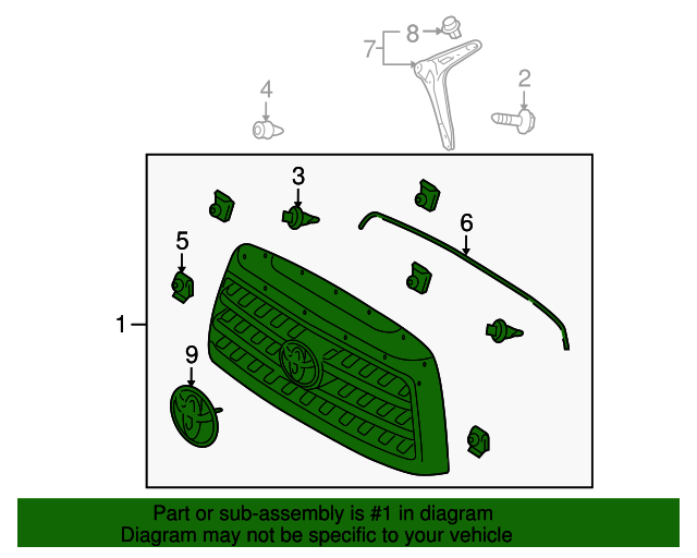 2008-2017 Toyota Sequoia Grille Assembly 53100-0C190 | Discount Parts ...