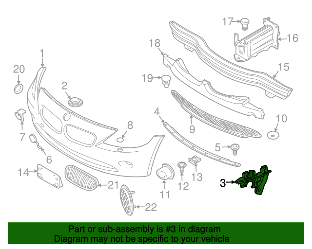 GENUINE BMW 51-11-7-165-180 Bumper Cover Support