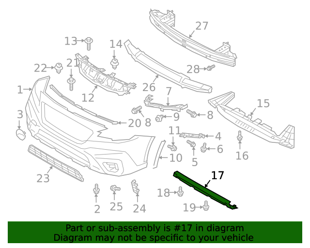57734AN00A Bumper Under Guard, Front 20202022 Subaru Outback