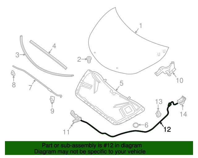 20132018 Nissan Altima Release Cable 656213TA0A