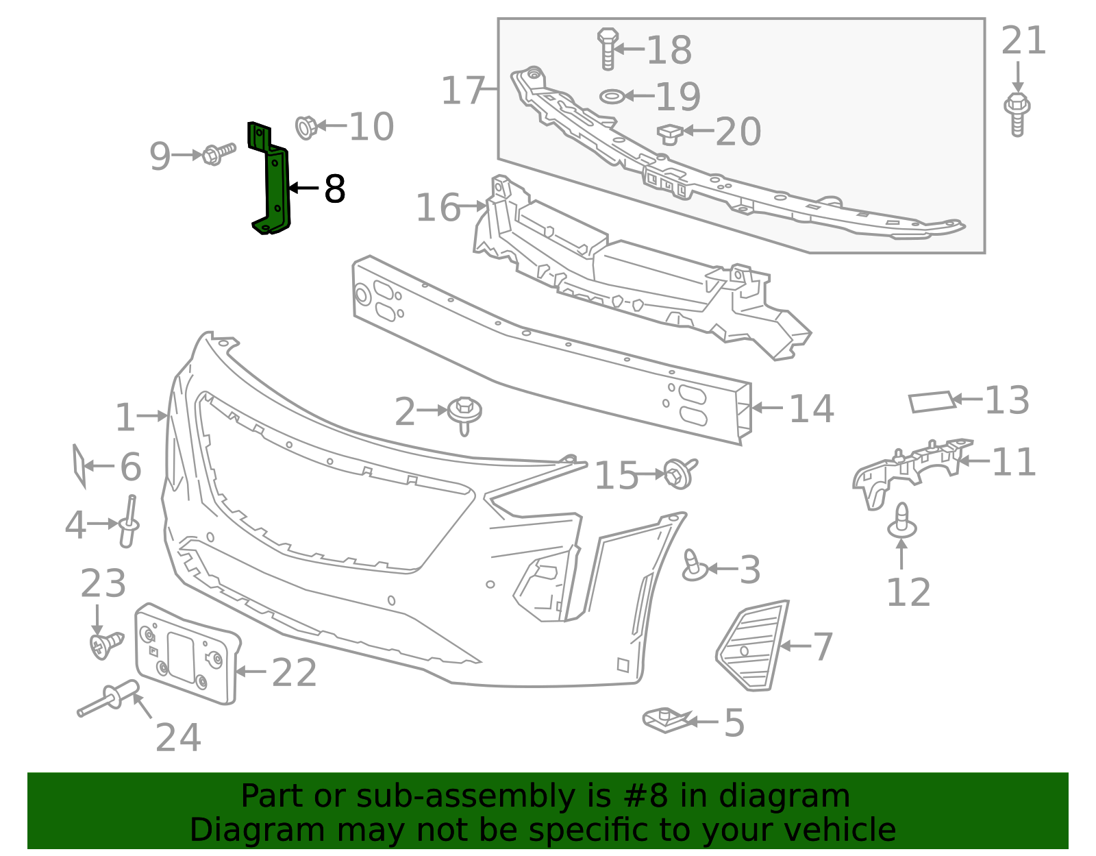 Front Bumper Fascia Support Brace - GM (84090203)