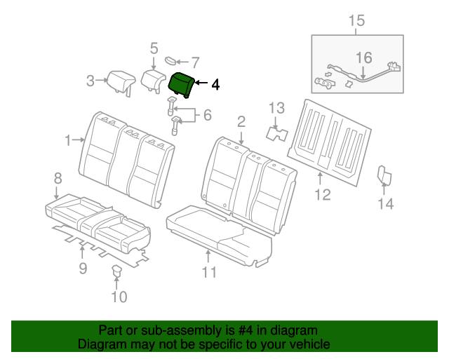 Honda Genuine 82540-SVA-A01ZA Headrest Assembly Left Rear Honda Genuine 82540-SVA-A01ZA Headrest Assembly Left Rear