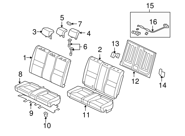 Honda Genuine 82540-SVA-A01ZA Headrest Assembly Rear Left Honda Genuine 82540-SVA-A01ZA Headrest Assembly Rear Left
