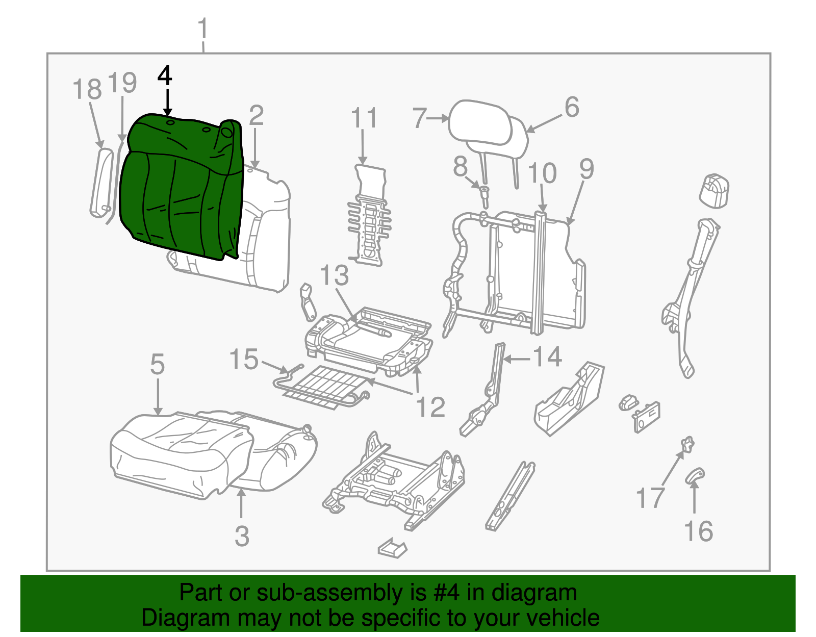 Cover, D/Seat Black Cushion                 *Gr*Graphite - GM (88938437)