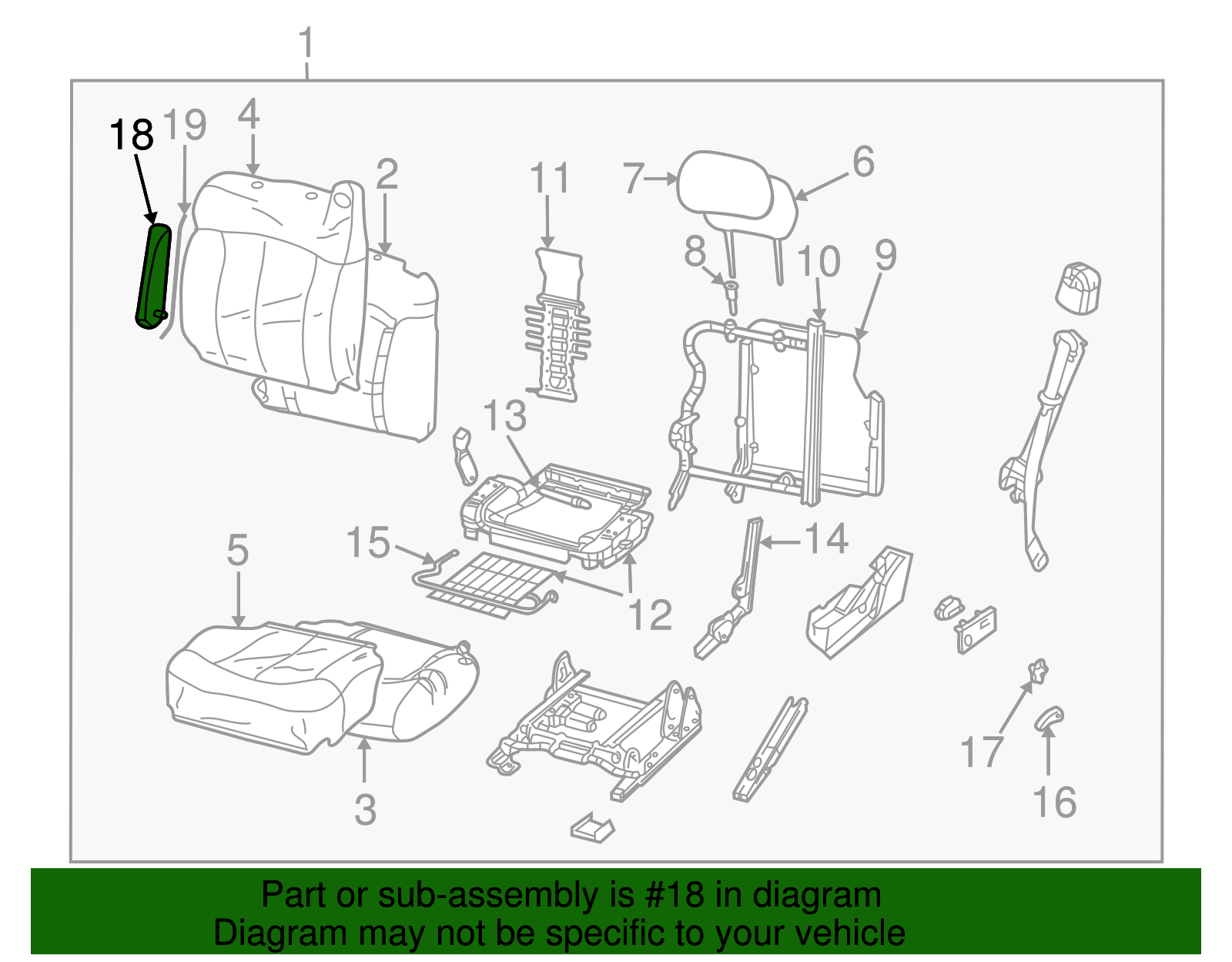 Armrest Assembly, D/Seat *Graphite - GM (88938439)