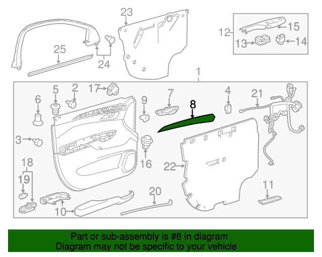 20102016 Cadillac SRX Door Applique 20799498