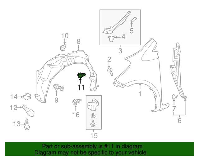 Fender Liner Grommet Toyota (9018906013)