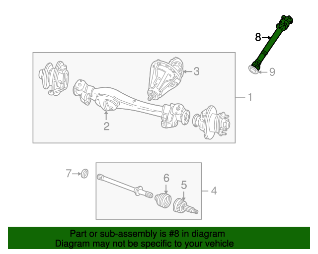 Genuine OEM Drive Shaft Part TVB000110 Fits 19992002 Land Rover