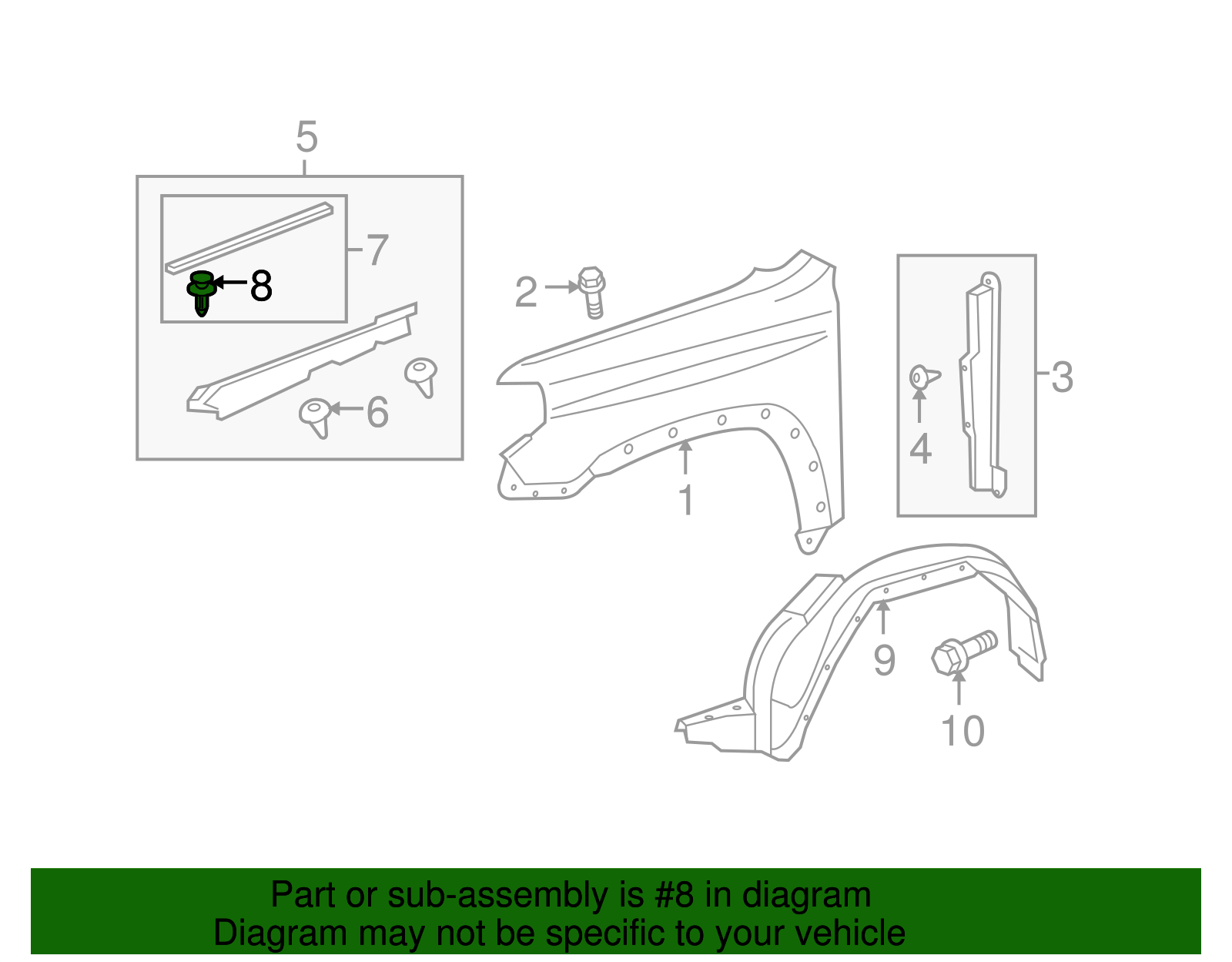Belt Weather-Strip Clip - Scion (90467-08108)