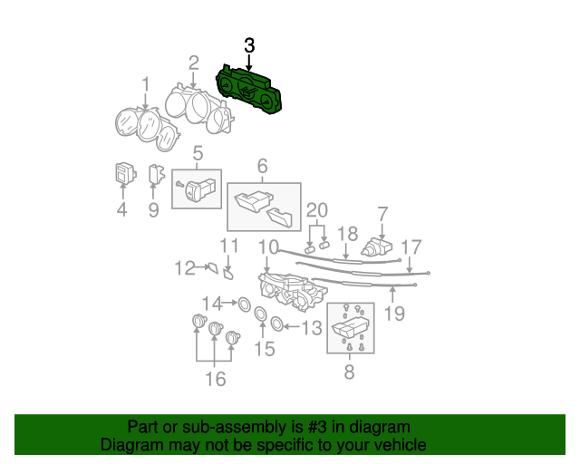 Honda Genuine 78120-SLN-A11 Combination Meter Assembly