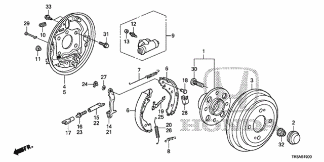 Rear Brake (Drum) for 2013 Honda Fit #0