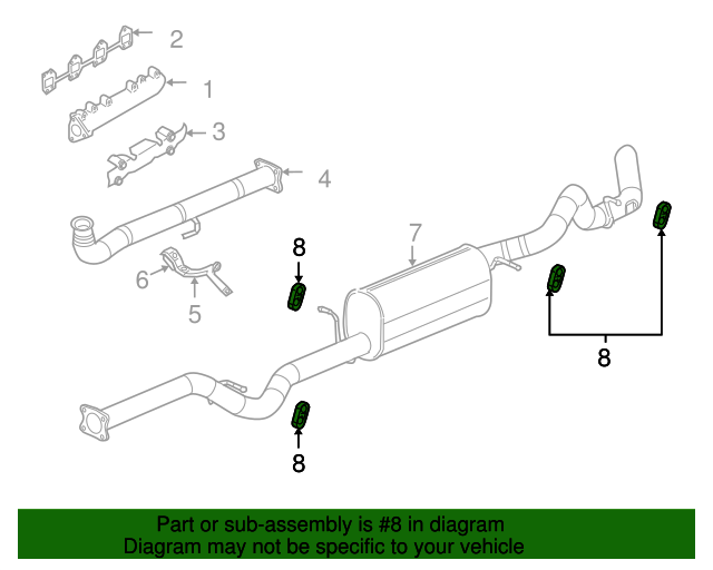 20012016 GM Exhaust Pipe Hanger Insulator 15860245