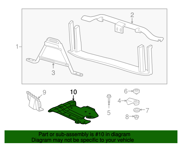 19992007 GM Oil Pan Skid Plate 15259217 GM