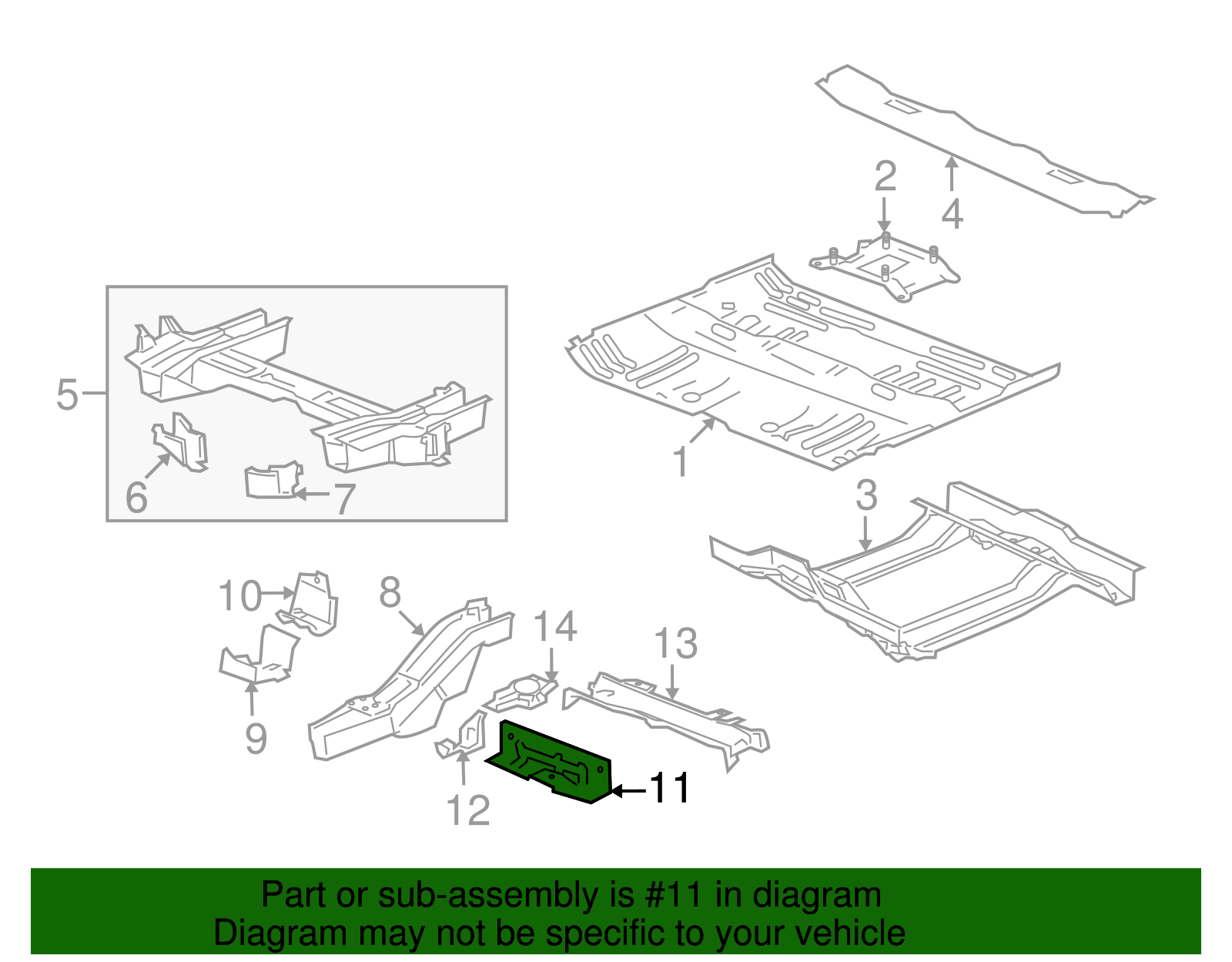 Number 4 Floor Panel Cross Bar - GM (96463821)