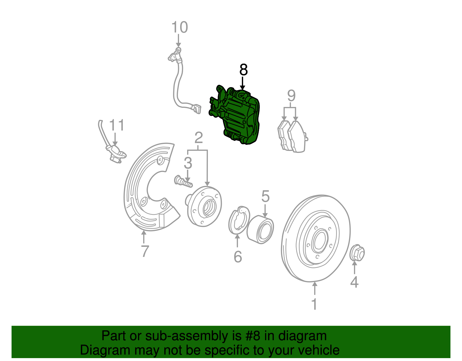 Disc Brake Caliper - Ford (1W4Z-2553-AB)