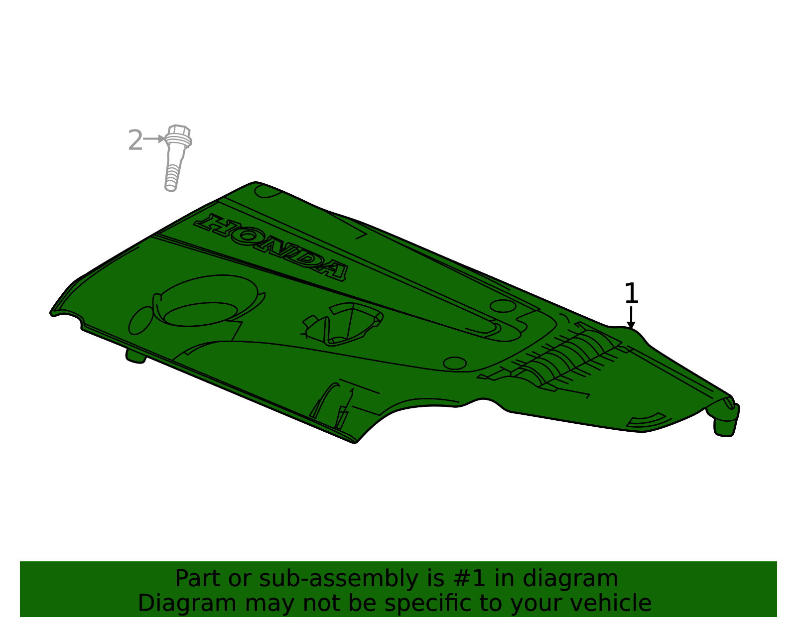 12500-5BF-A03 - 2017-2023 Honda Civic - Engine Cover | Genuine Honda Parts