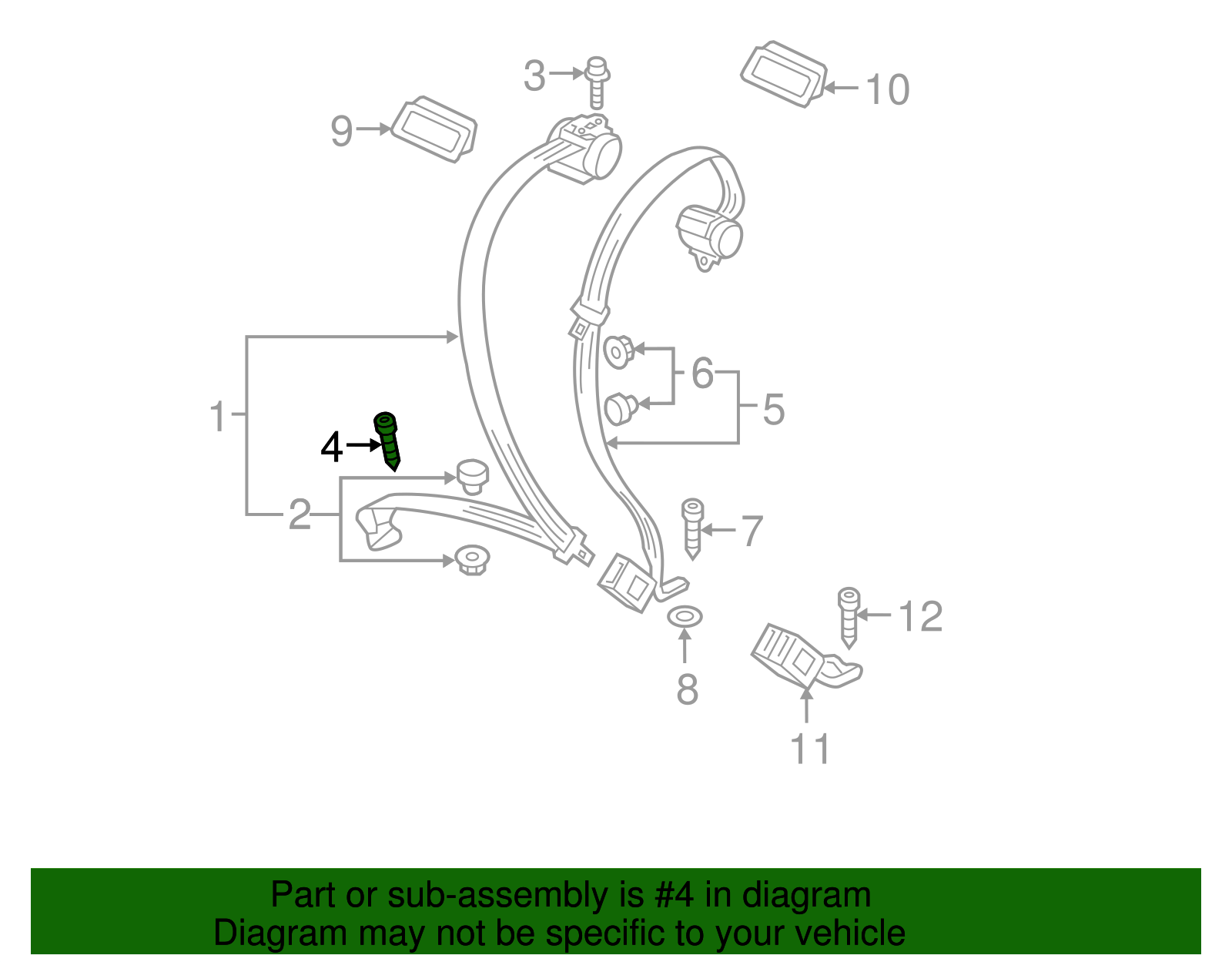 Outer Belt Assembly Lower Bolt - Volkswagen (N-989-261-02)