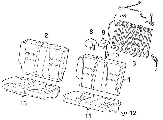 Honda Genuine 82940-T3L-A02ZA Headrest Assembly Rear