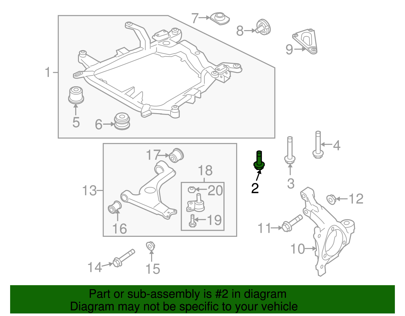 Bolt, Drivetrain & Front Suspension Frm (Rear) - GM (11098971)