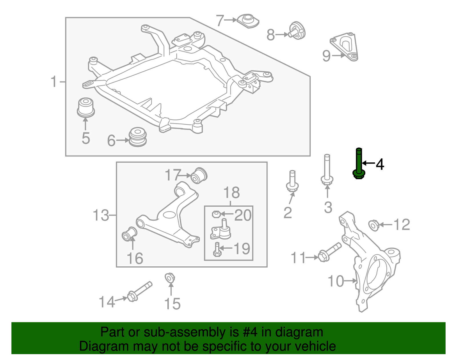 Bolt, Drivetrain & Front Suspension Frm (Rear) - GM (11098981)