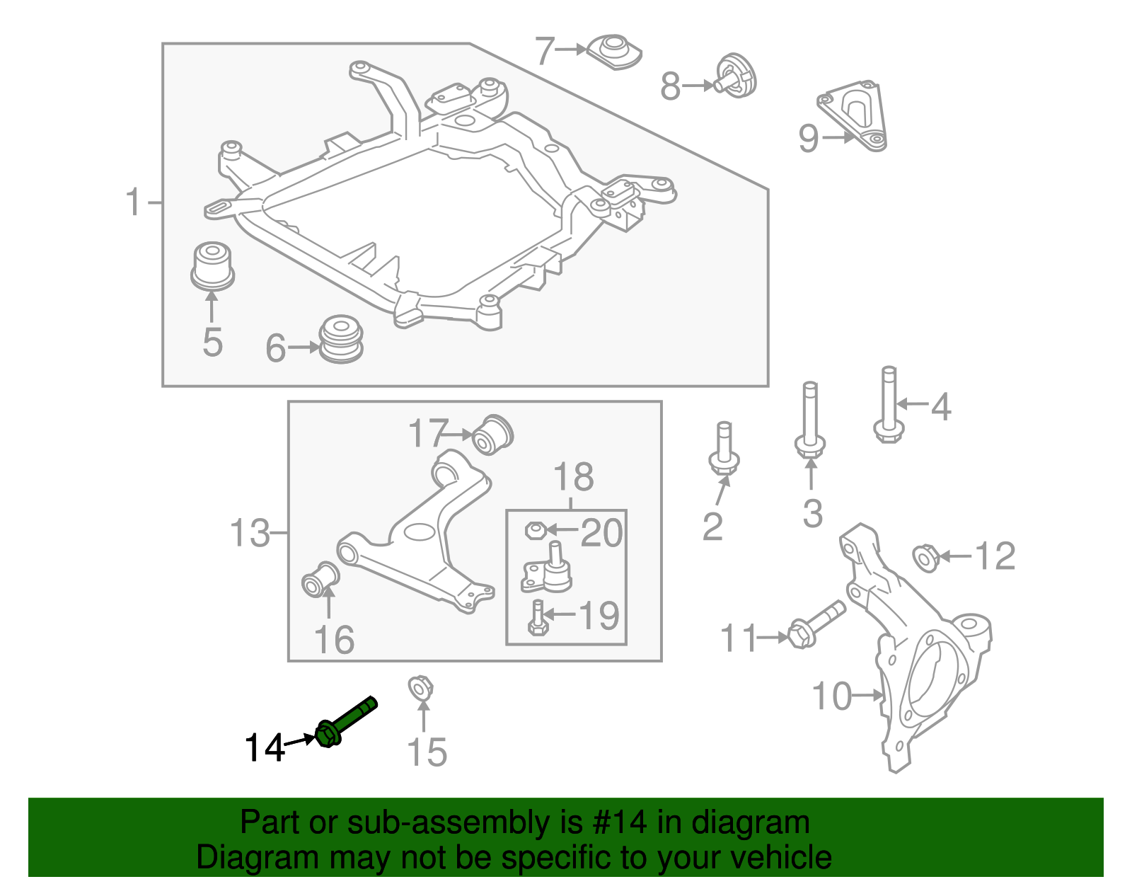 Bolt, R/Axle - GM (11100011)