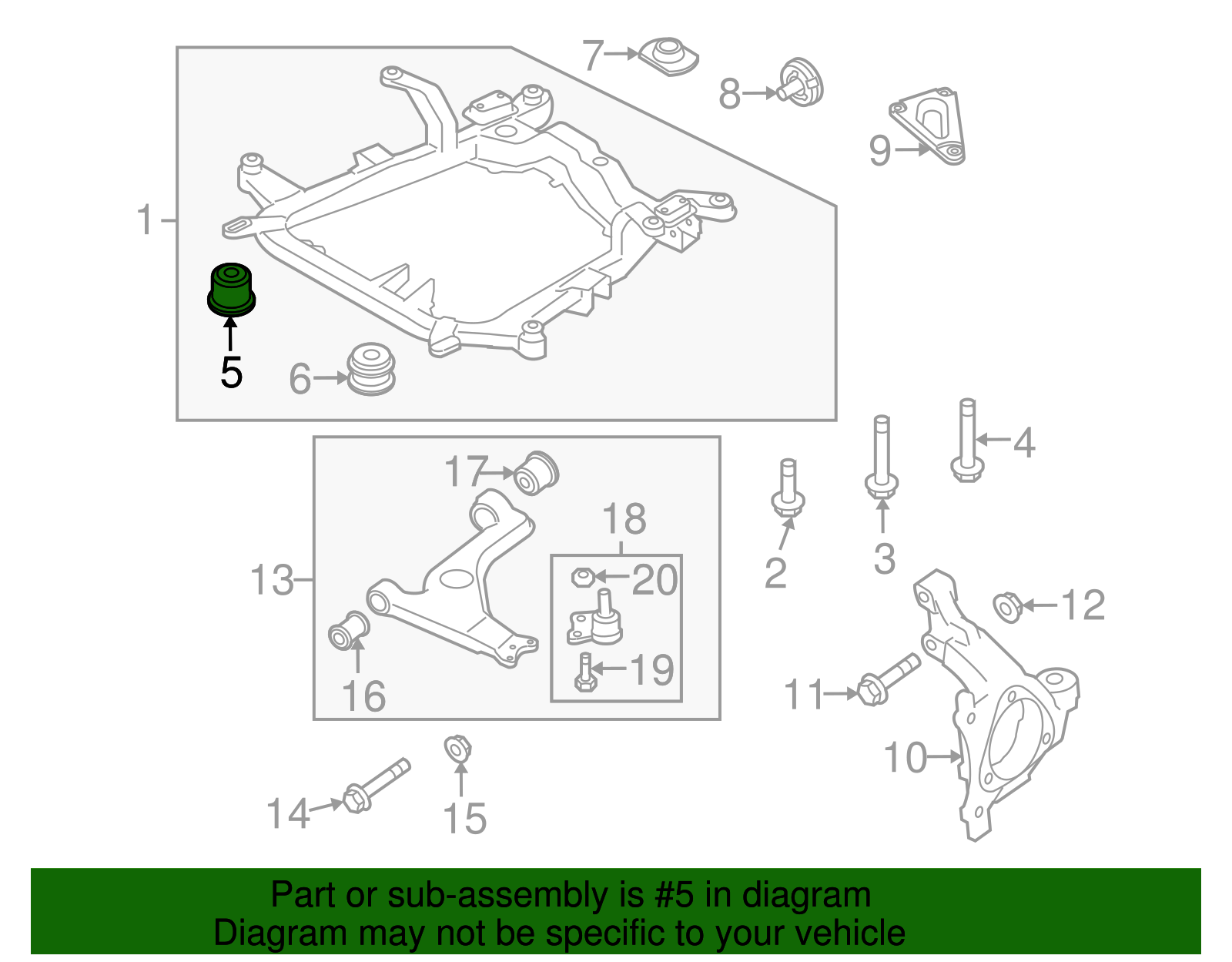 Insulator, Drivetrain & Front Suspension Frm - GM (09223022)