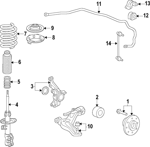 Front Suspension for 2011 Honda Fit OEM Parts Online