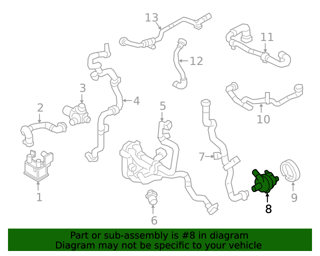 20192023 Jaguar IPace Drive Motor Coolant Pump J9D1109