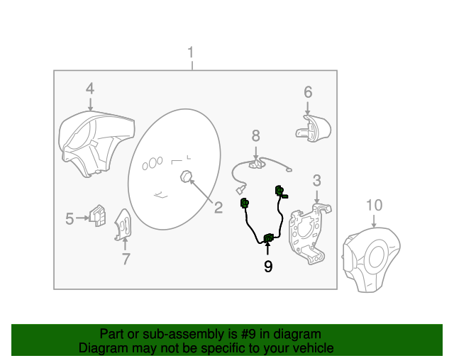 20072010 GM Steering Wheel Horn Switch and Cruise Control Switch Wiring Harness 15845830