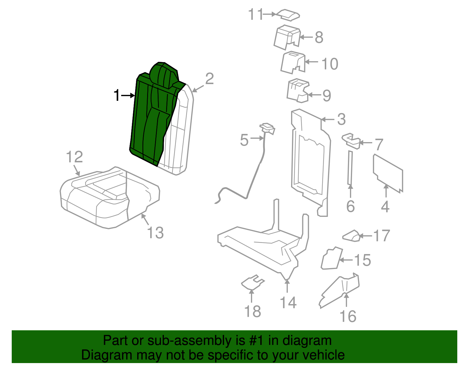 Seat Back Cover - Ford (GL7Z-7866600-CB)