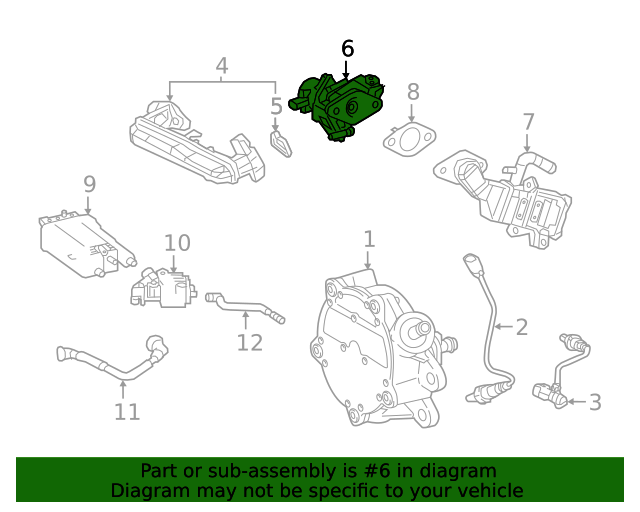 Válvula EGR Original Para Toyota Auris Híbrido 2010-2019 - Número 25620-37110, Usada
