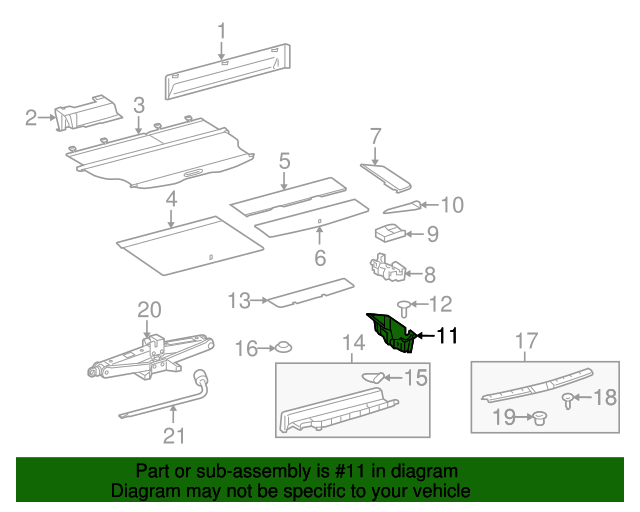 64993-0E060 - Trunk Floor Storage Box 2010 Toyota Highlander ...