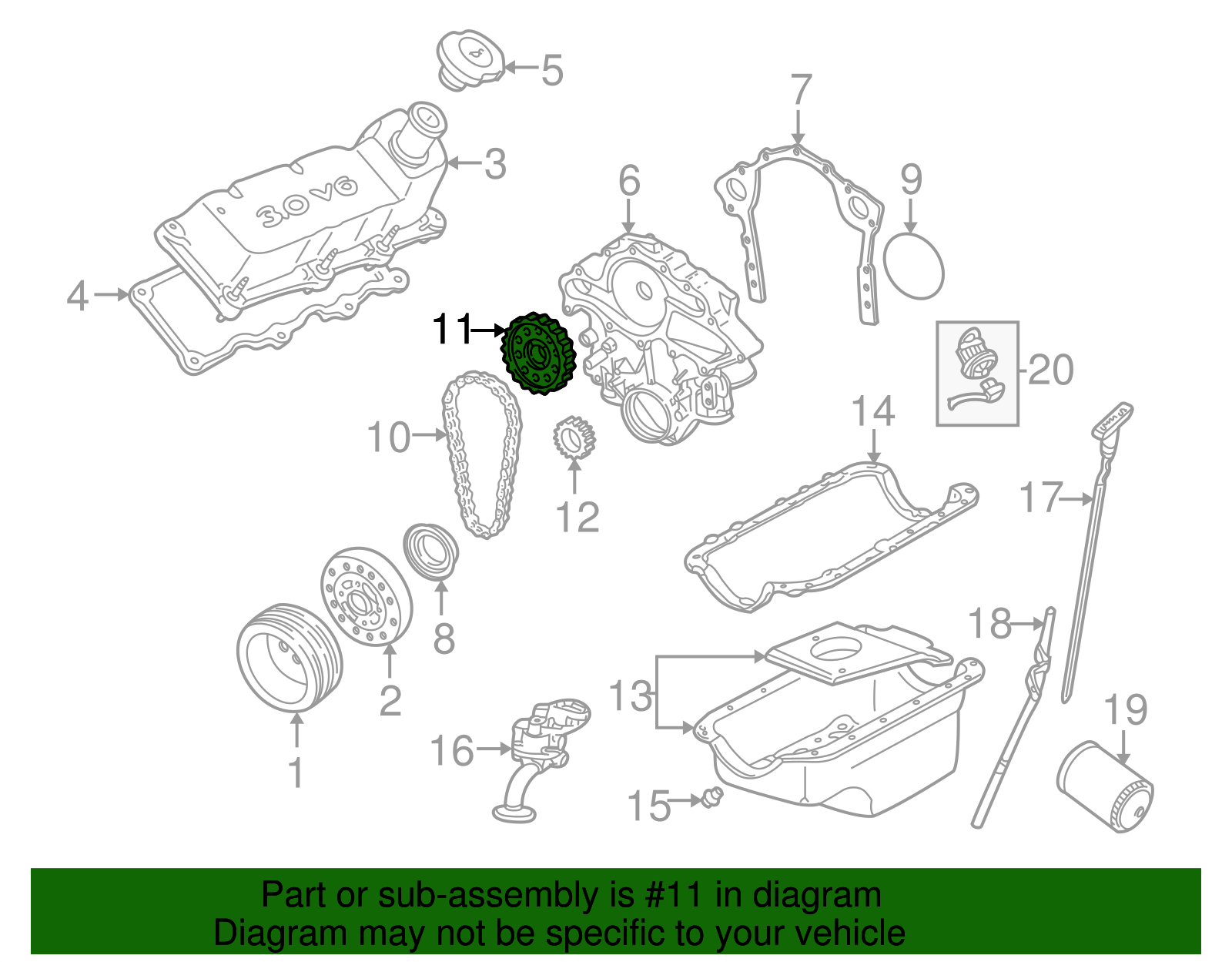 Timing Gear Set - Ford (YF1Z-6256-AA)