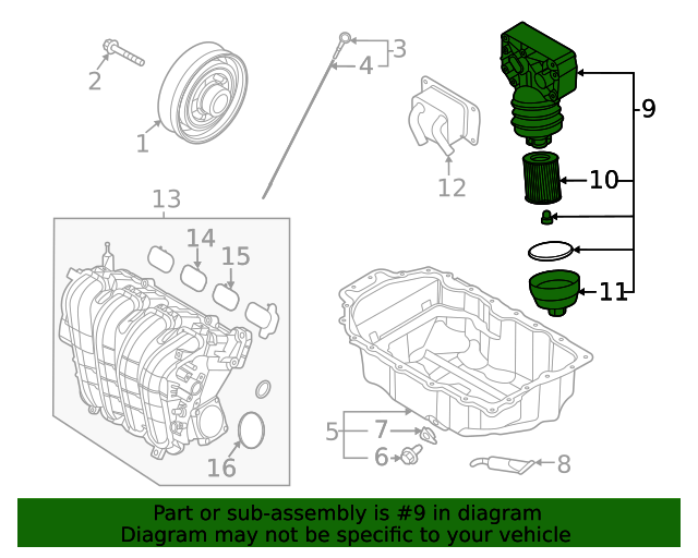 263102S000 Engine Oil Filter Housing 20212023 Kia Kia.Parts Store