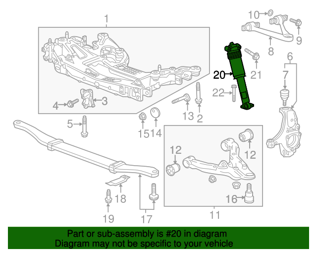 84513885 GM Shock Absorber with Bumper, Shield, Mount, Cap, and Nut