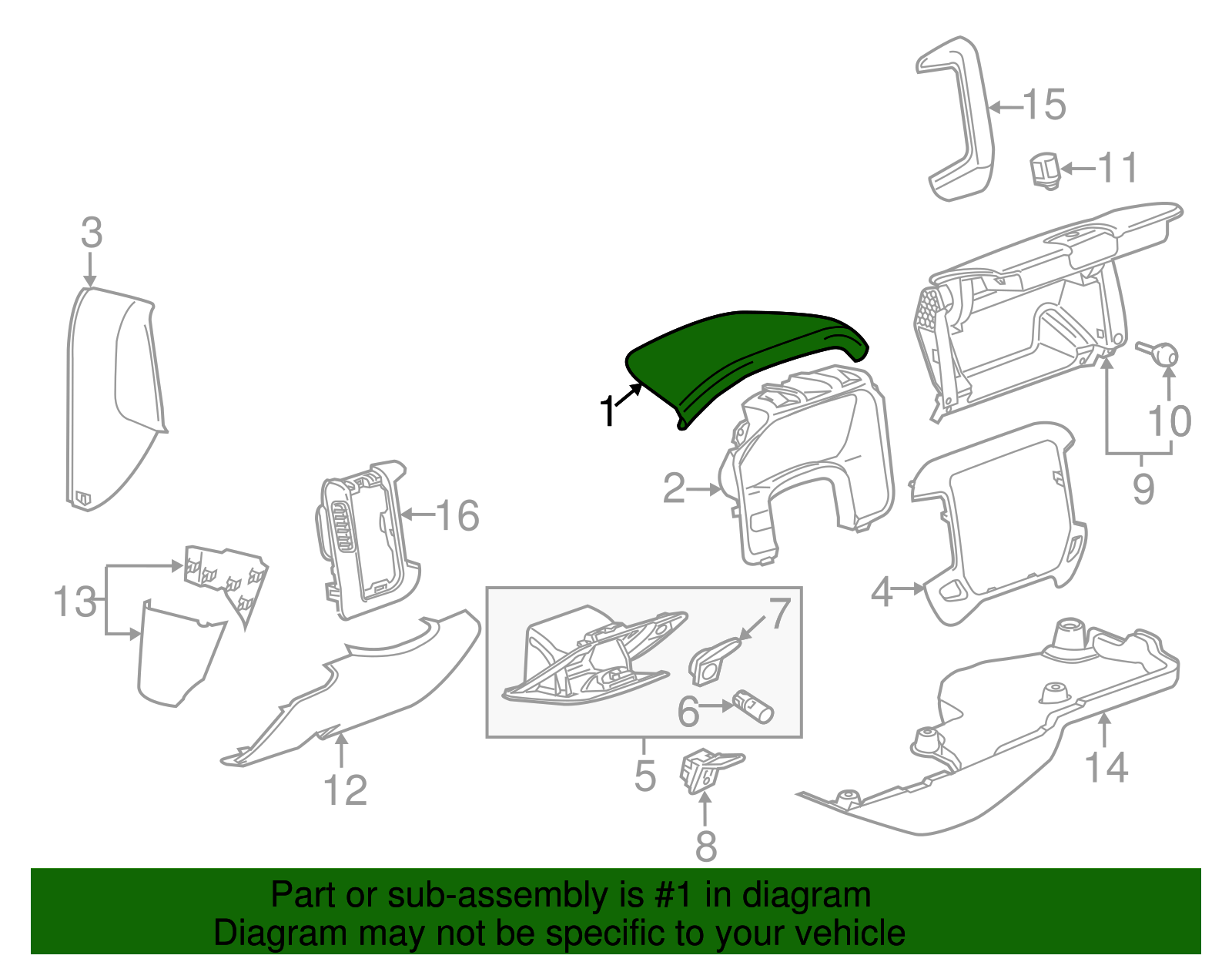 2014-2019 GM Jet Black Instrument Panel Cluster Hood
