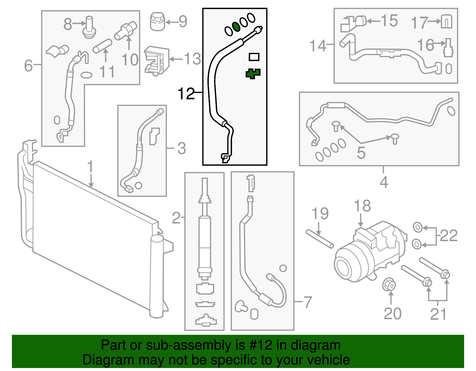 Motorcraft™ A/C Refrigerant Suction Hose - Ford (YF-37257)