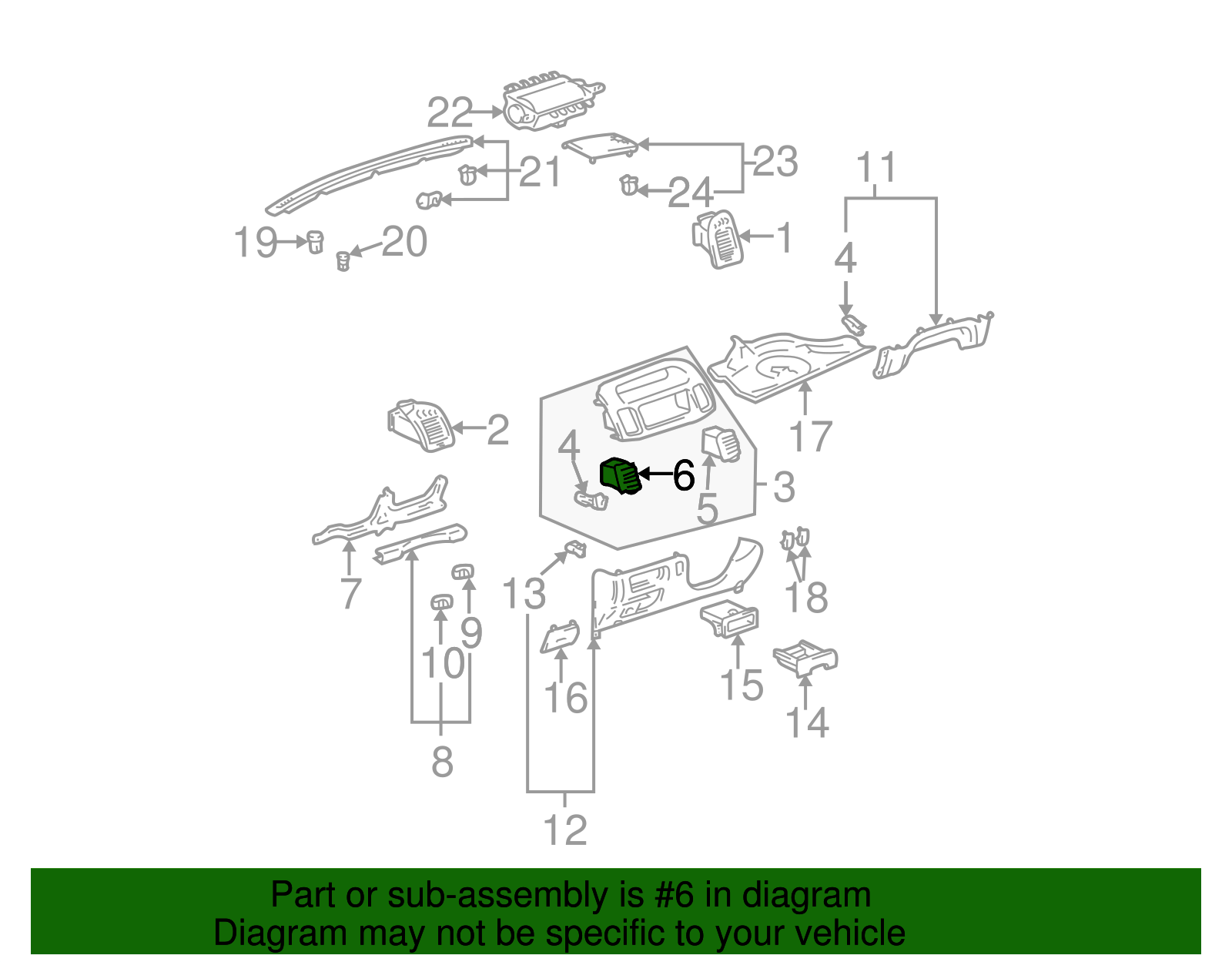 55062-33030-B0 - Air Outlet - 2002-2006 Toyota Camry | Lithia Toyota Parts