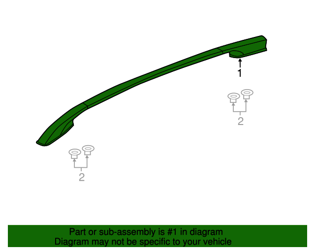 20132015 Chevrolet Driver Side Roof Luggage Carrier Side Rail 95983779