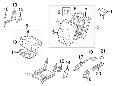 Left Rear Genuine Hyundai 89110-3J000 Seat Cushion Frame Assembly