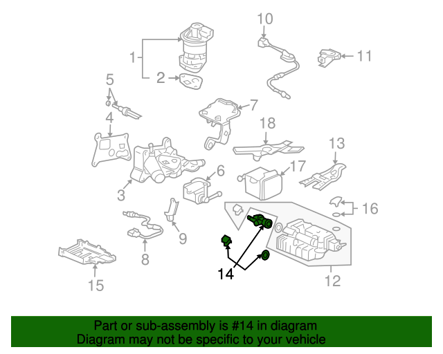 17311SDCL02 Valve Assembly, Canister Vent Shut 20032009 Honda Honda Parts Online