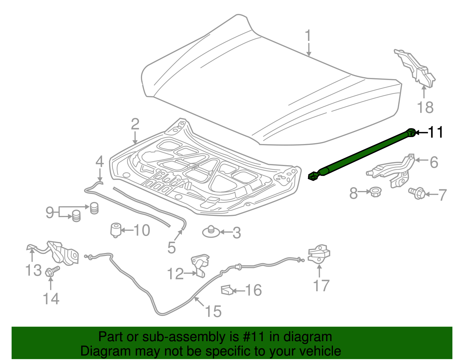 Hood Strut - GM (84396374)